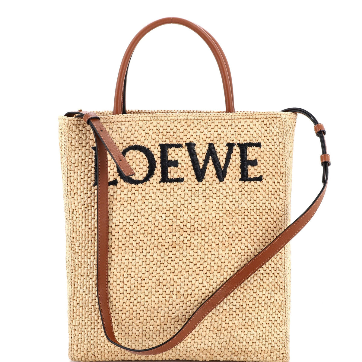 Loewe LOEWE A4 Tote Raffia and Leather North South