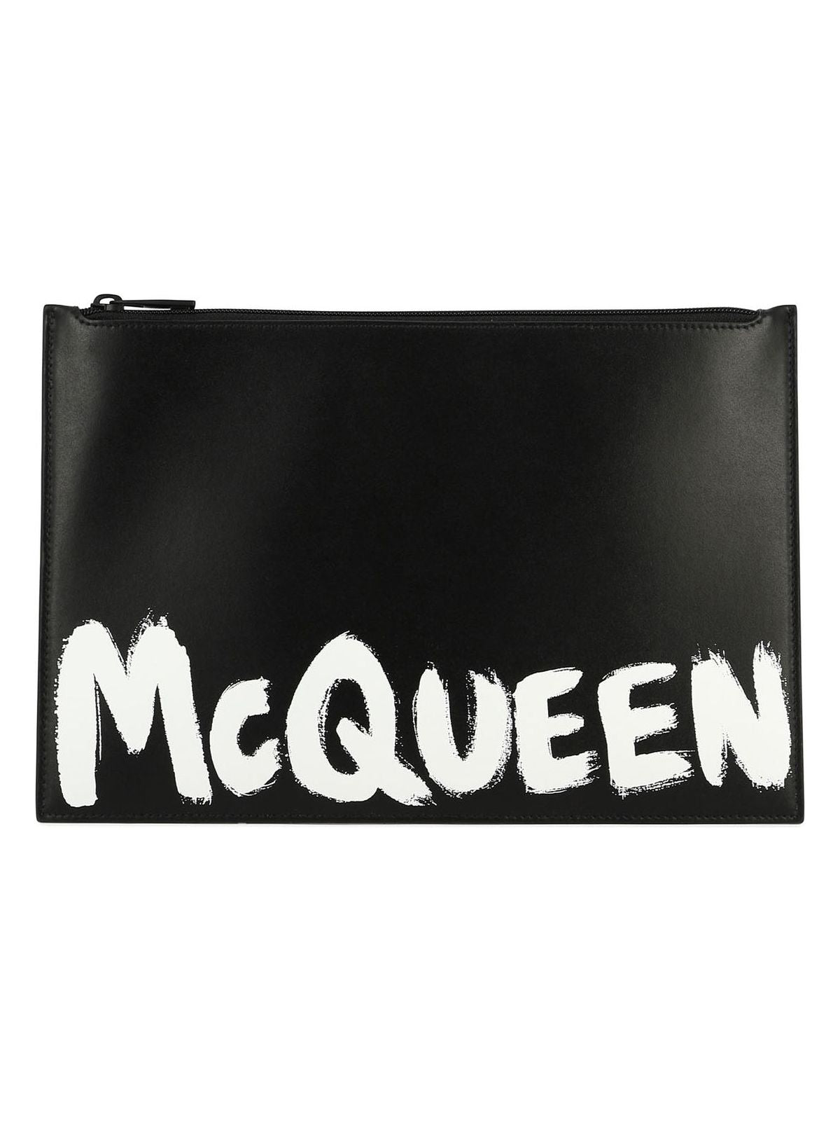 Alexander Mcqueen Men's "mcqueen Graffiti" Clutch in Black | 5604721AAMJ1070