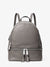 MK Rhea Medium Leather Backpack - Grey - Michael Kors