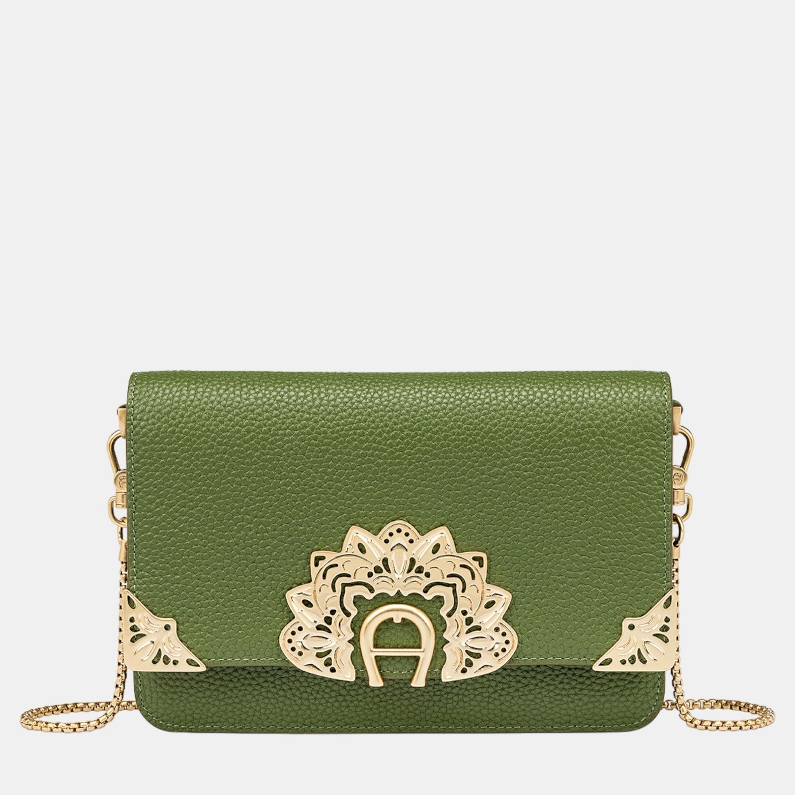 Aigner Green shaking gold DIADORA Green Bill and Card Case