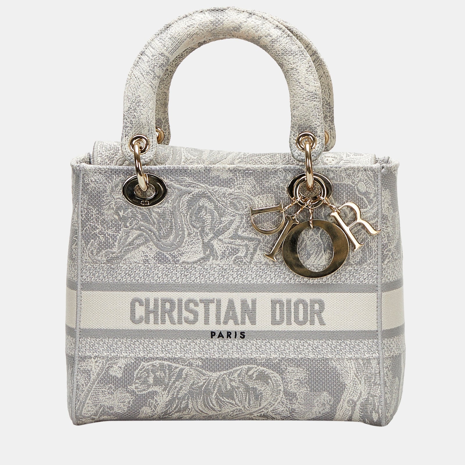 Dior Grey Medium Toile de Jouy Lady D-Lite