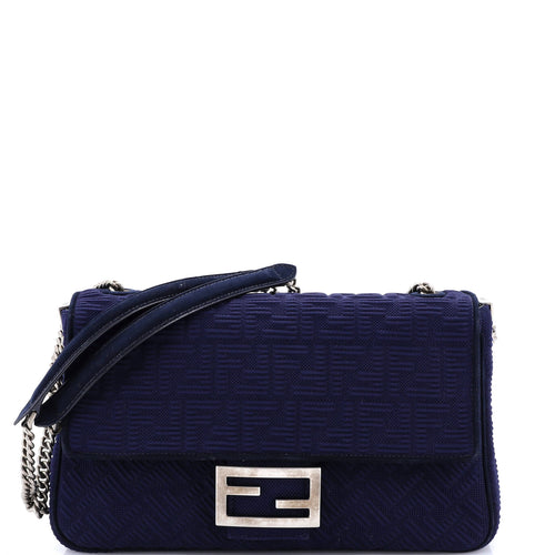 FENDI Midi Baguette Chain Bag Zucca Technical Mesh Large