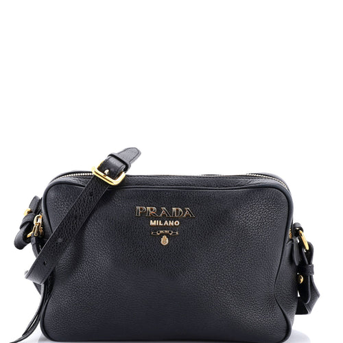 PRADA Double Zip Camera Bag Vitello Phenix Medium