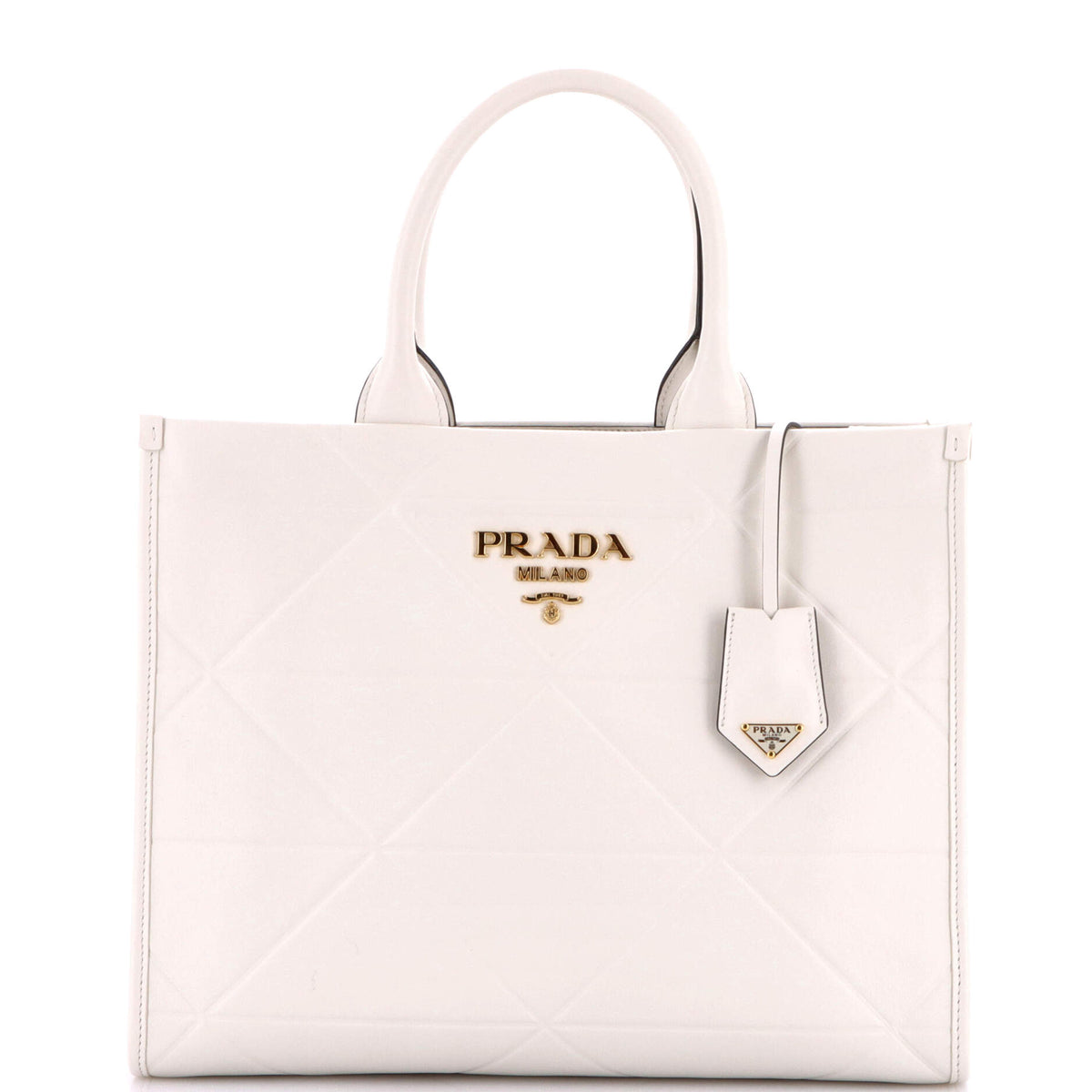 Prada PRADA Symbole Shopper Tote Embossed Leather Medium