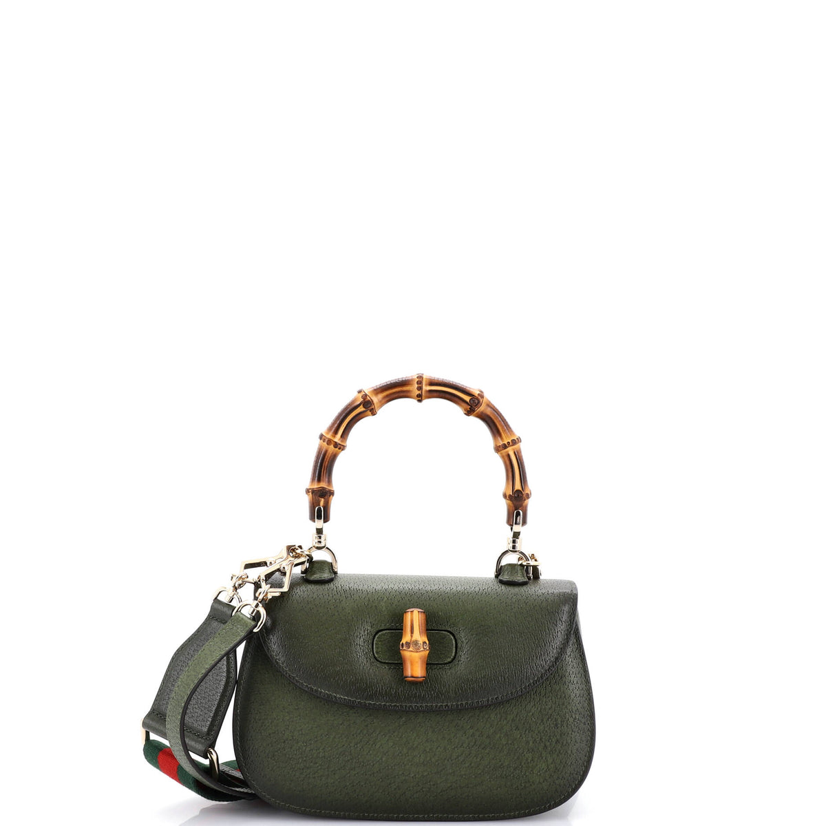 Gucci GUCCI Bamboo 1947 Top Handle Bag Leather Small