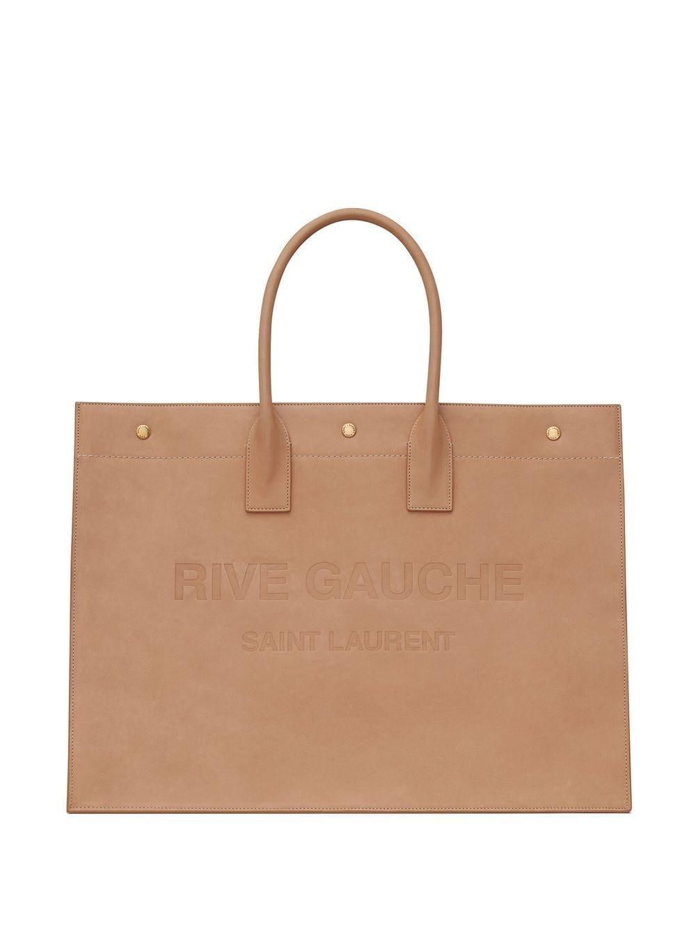 Saint Laurent Men's Ysl Rive Gauche Tote in Vintage Brown Gold | 587273BWRPW2725