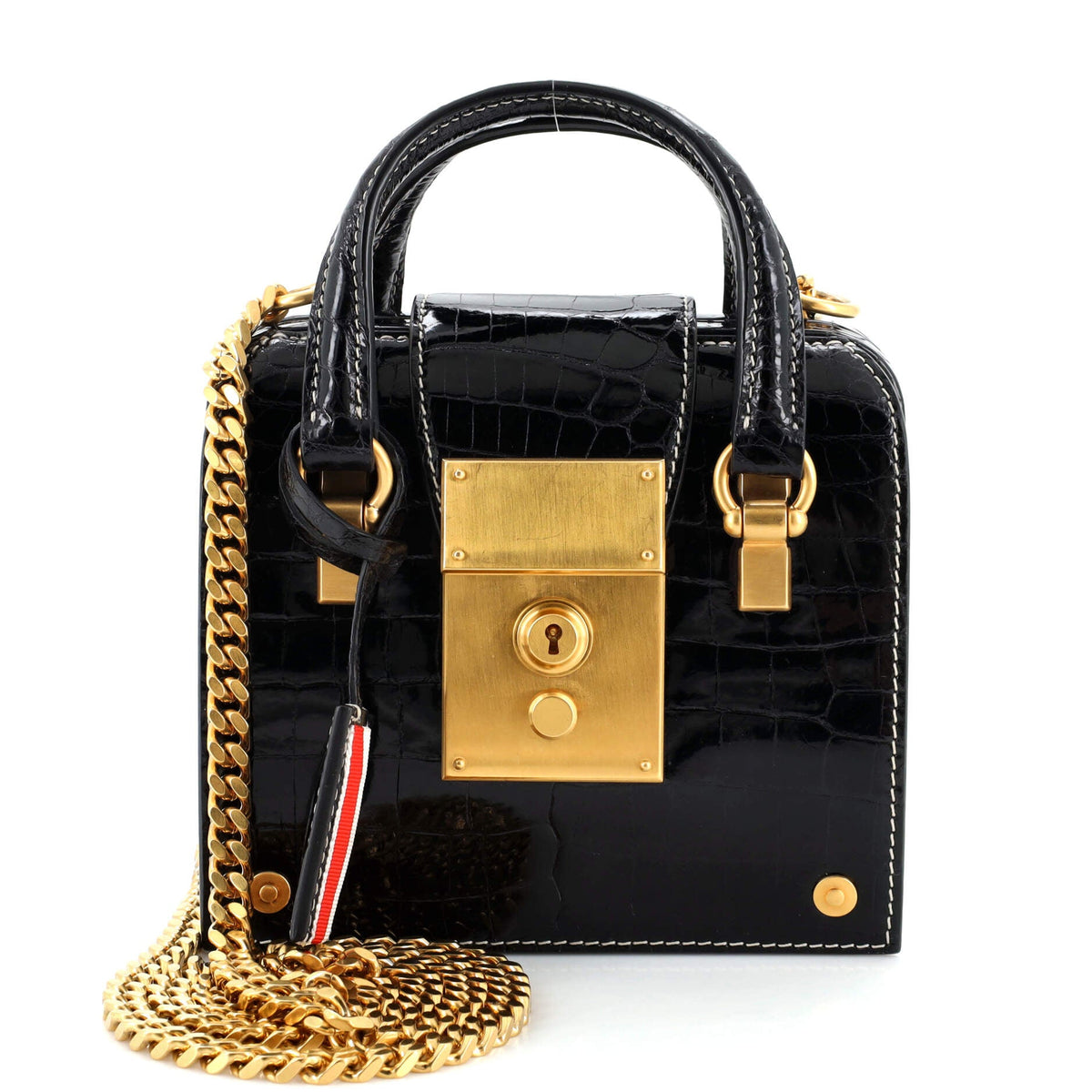 Thom Browne Mrs. Thom Doctor Bag Crocodile Tiny