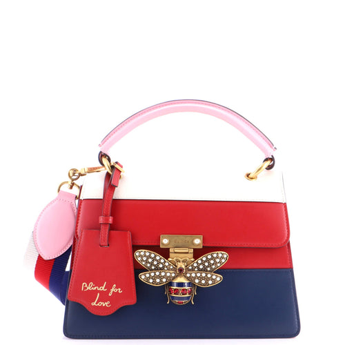 GUCCI Queen Margaret Top Handle Bag Colorblock Leather Small