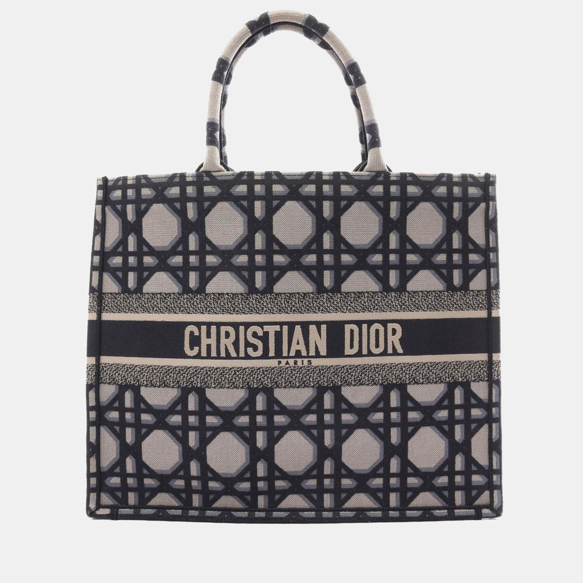 Dior Blue Canvas Cannage Medium Book Tote Tote Bag