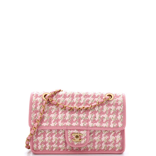 CHANEL Classic Single Flap Bag Woven Lambskin and Viscose Small