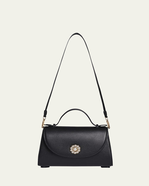 Valentine Pearly Pochette Leather Crossbody Bag