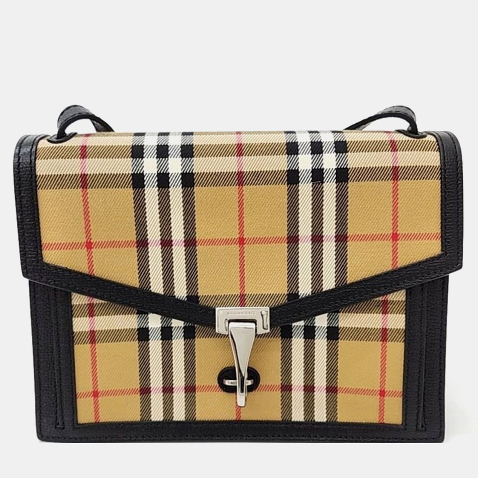 Burberry Vintage Check Canvas and Leather Small Macken Shoulder Bag