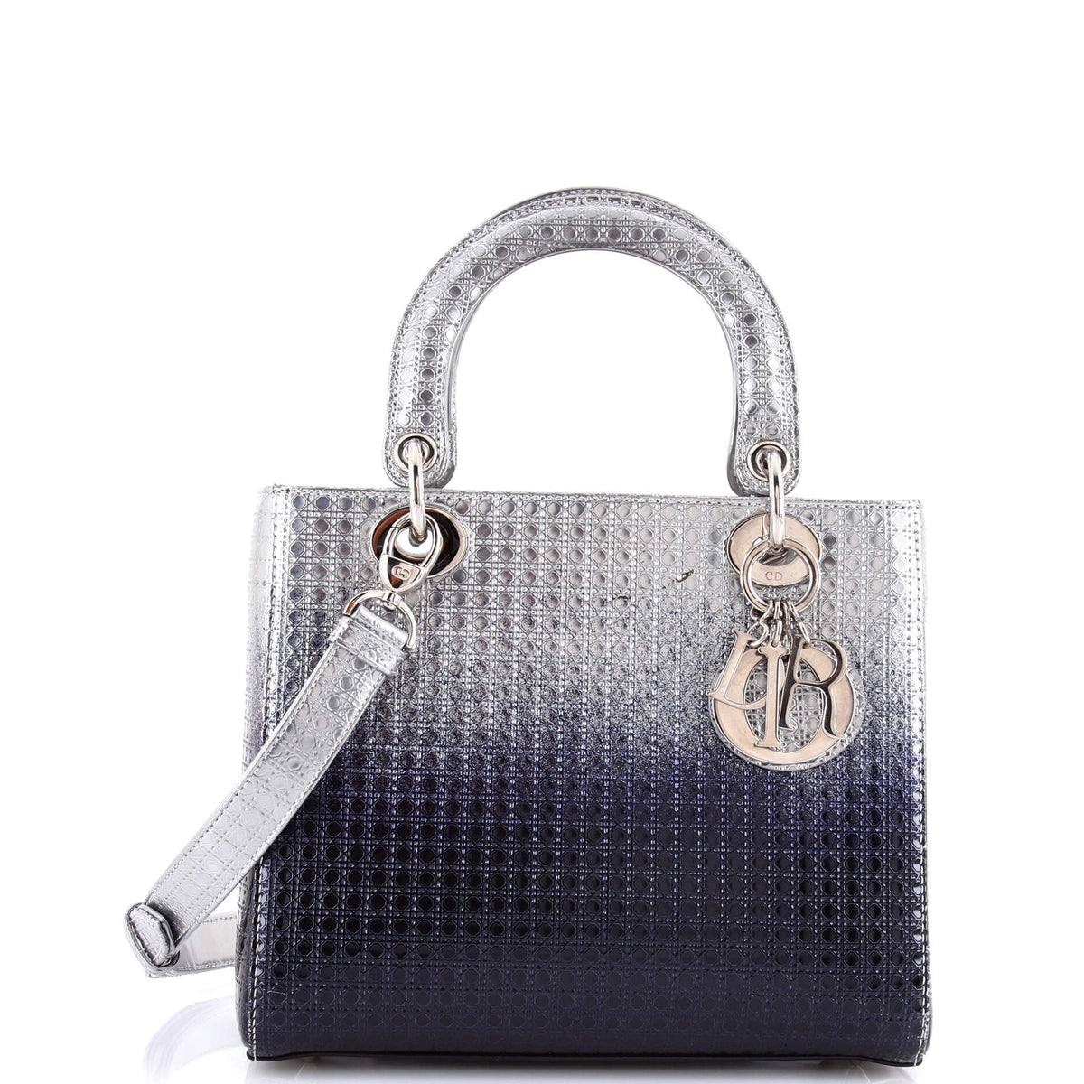 Christian Dior Lady Dior Bag Micro Cannage Ombre Metallic Calfskin Medium