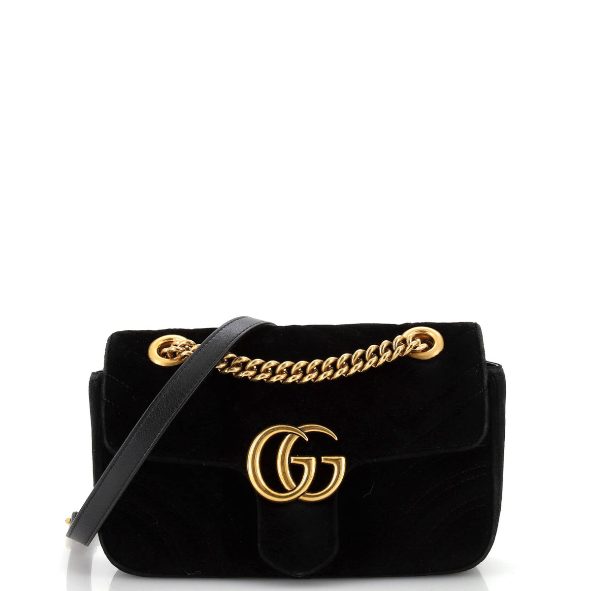 Gucci GUCCI GG Marmont Flap Bag Matelasse Velvet Mini