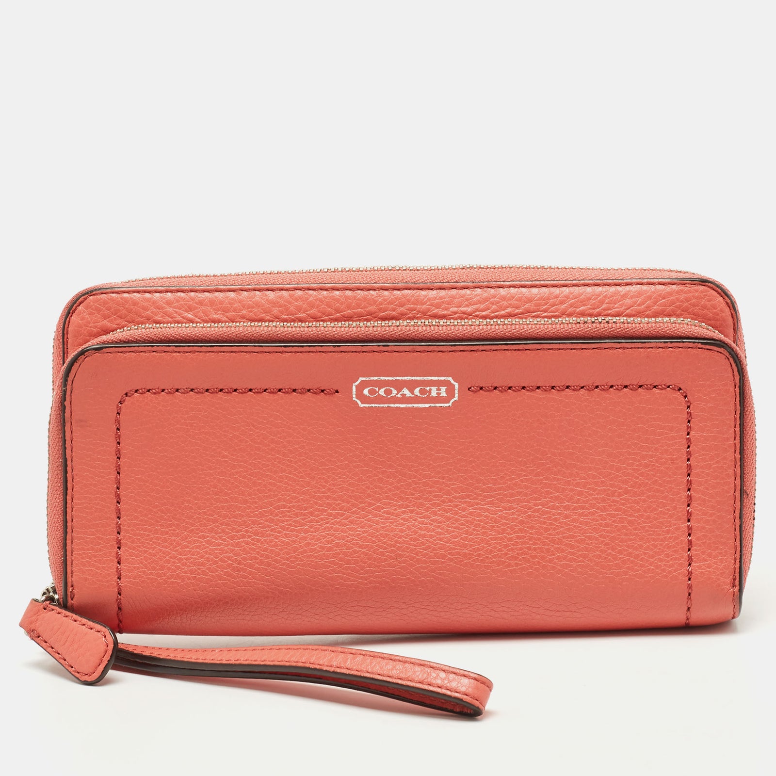 Coach Coral Leather Zip Around Wallet