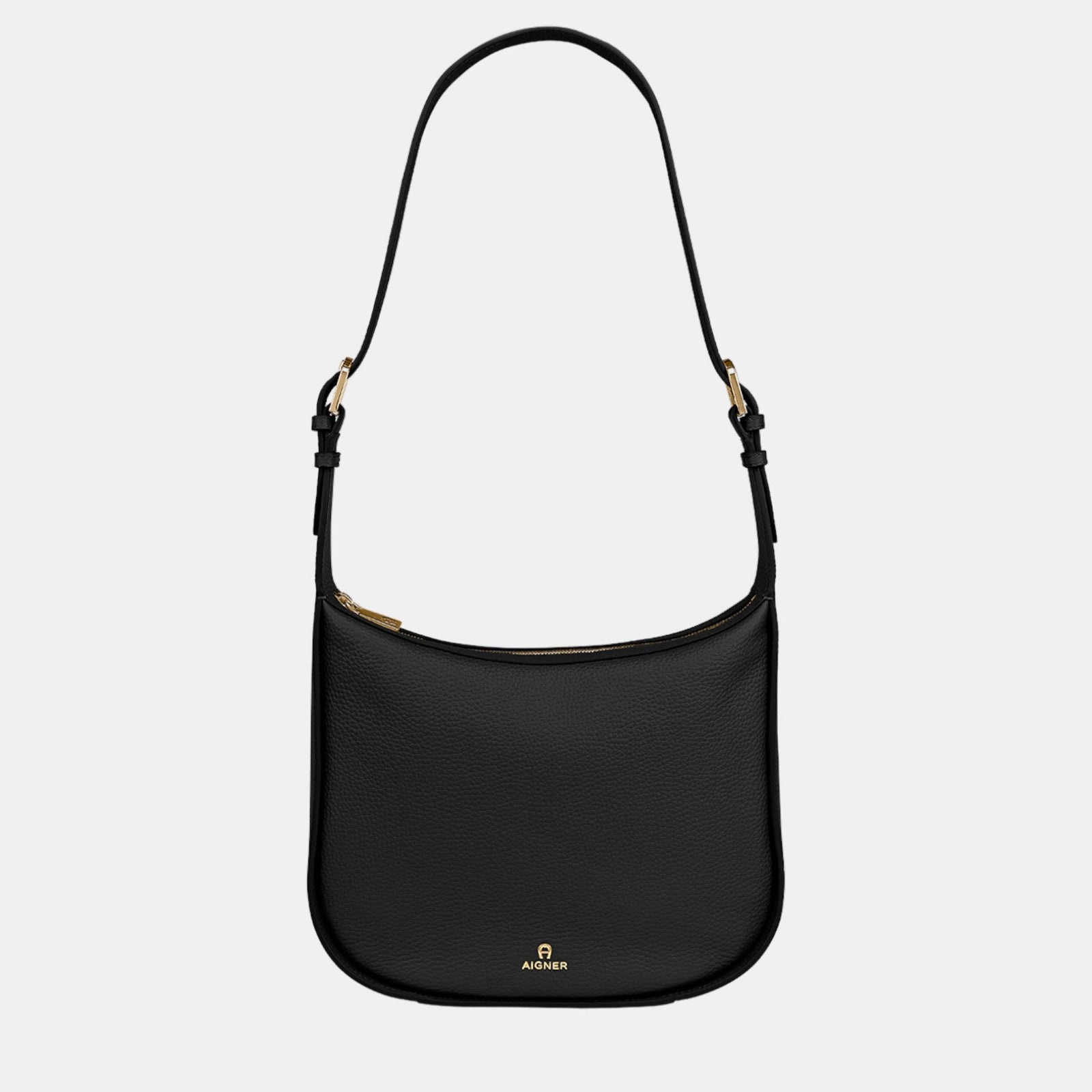 Aigner Black shiny light gold Metal Ivy Hobo Bag Black