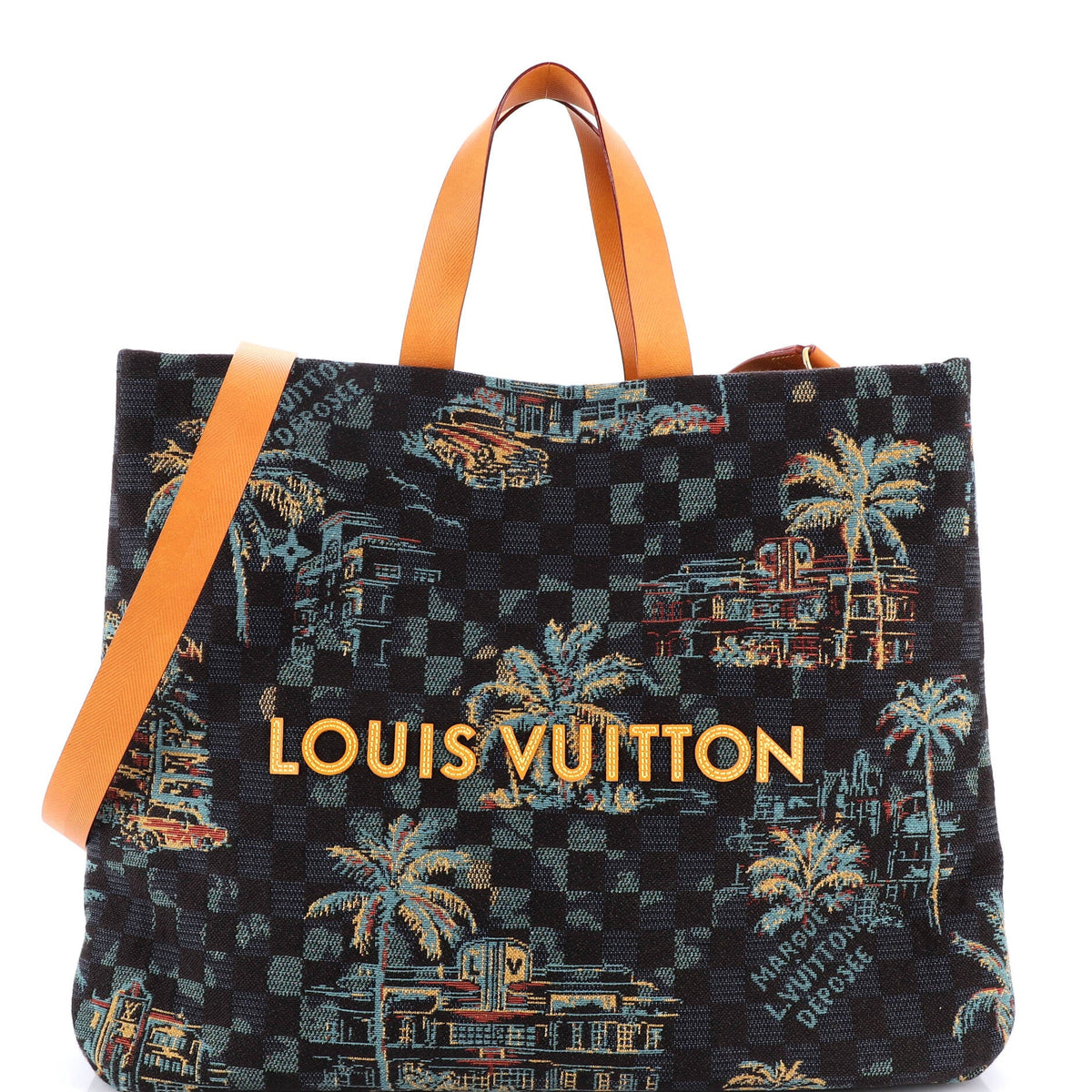 Louis Vuitton Shopping Tote Limited Edition Damier Palm Tree Jaquard Canvas MM