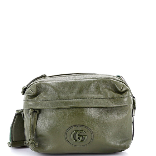 GUCCI Tonal Double G Shoulder Bag Leather