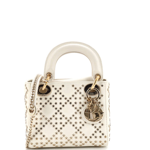 Lady Dior Chain Bag Crystal Embellished Cannage Quilt Leather Mini