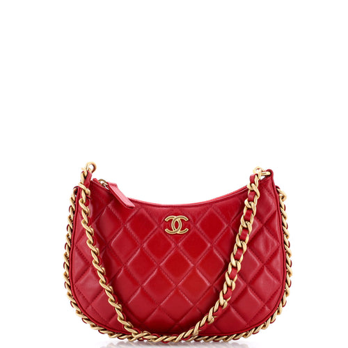 CHANEL CC Chain Around Hobo Quilted Lambskin