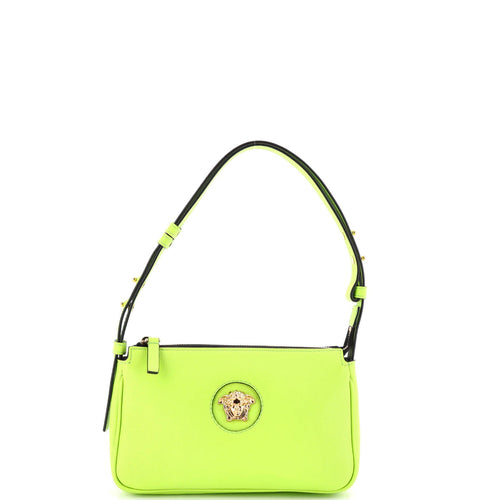 VERSACE Medusa Chain Zip Shoulder Bag Leather