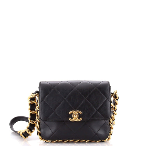 CHANEL Framing Chain Flap Bag Quilted Calfskin Small