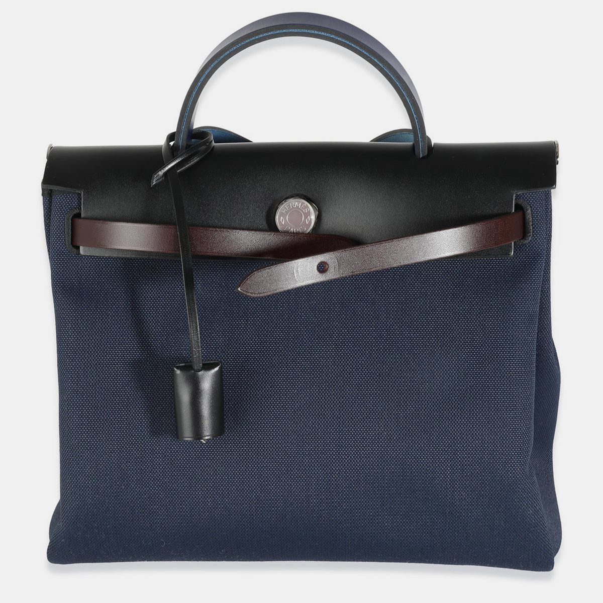 Hermès Blue Marine Rouge Sellier Blue Indigo Vache Hunter Toile Herbag 31 PHW
