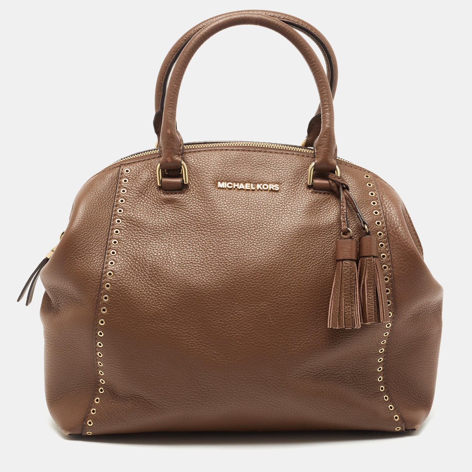 Michael Kors Brown Leather Riley Satchel