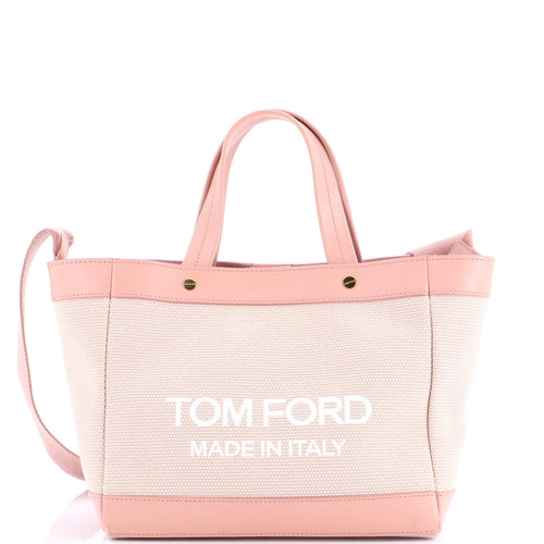 TOM FORD T Screw Tote Canvas with Leather Mini