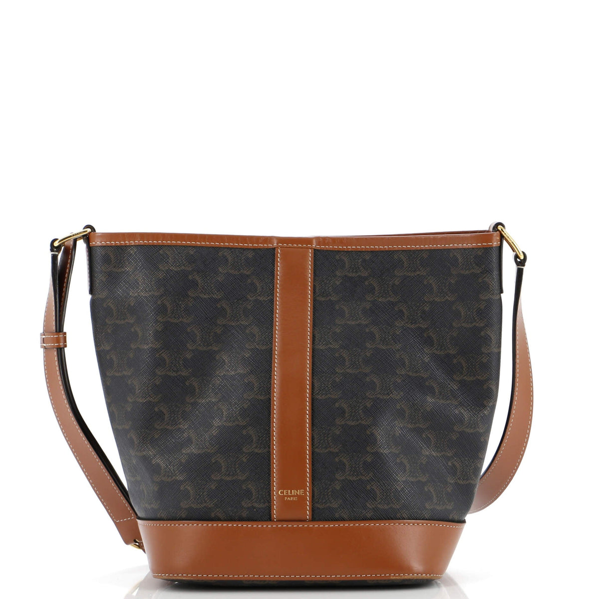 Celine CELINE Bucket Bag Triomphe Coated Canvas Small