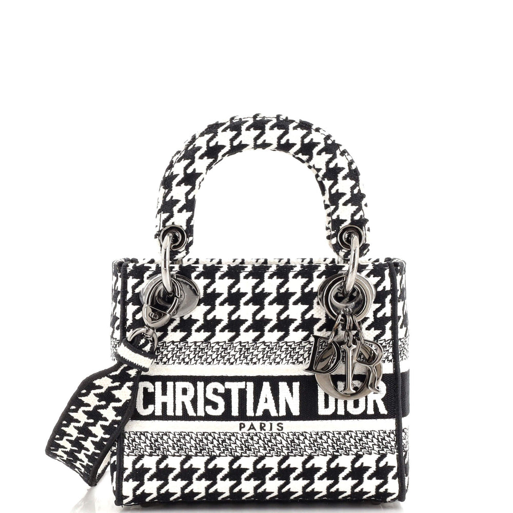 Lady D-Lite Bag Houndstooth Canvas Mini