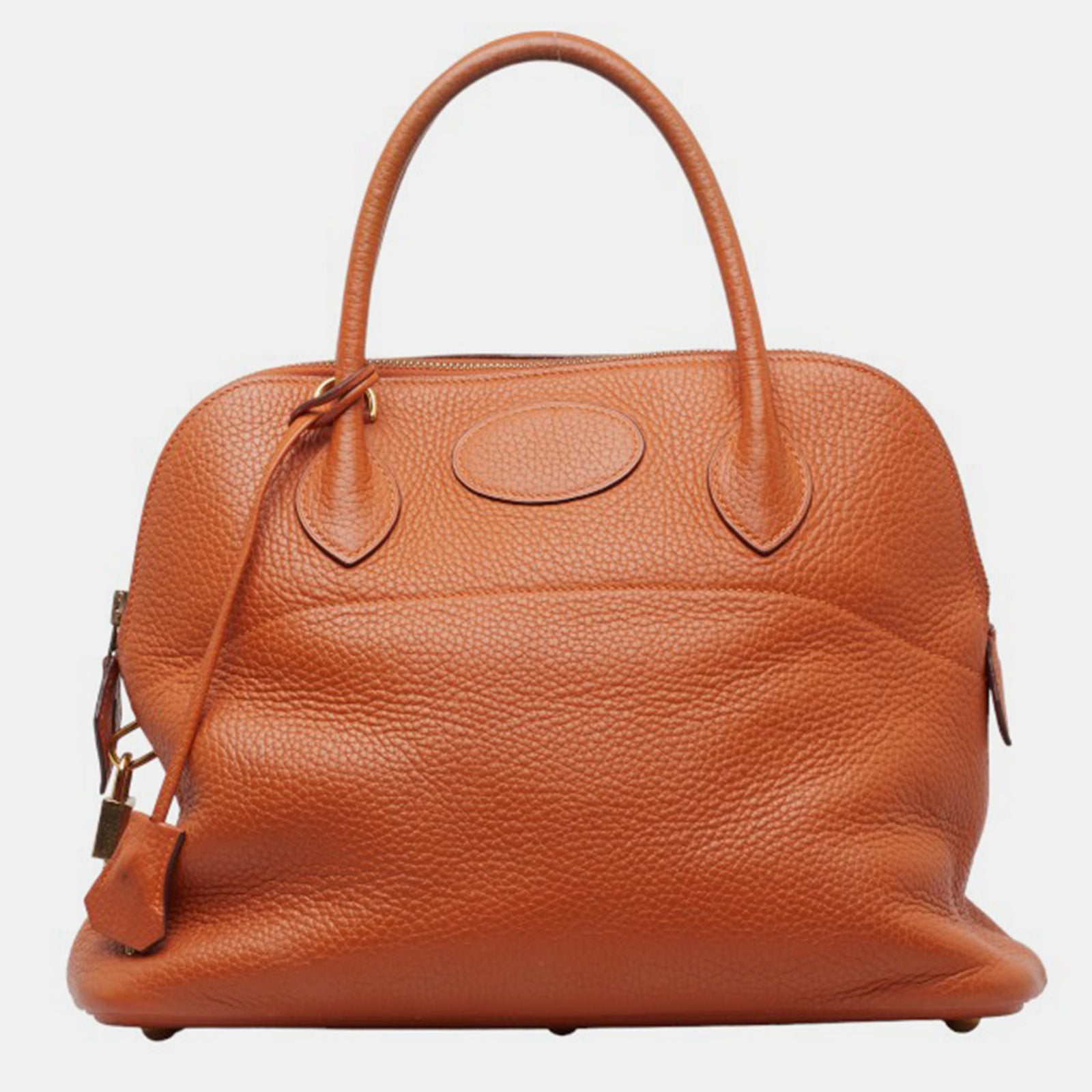 Herm?s Orange Leather Clemence Bolide 31 Bag