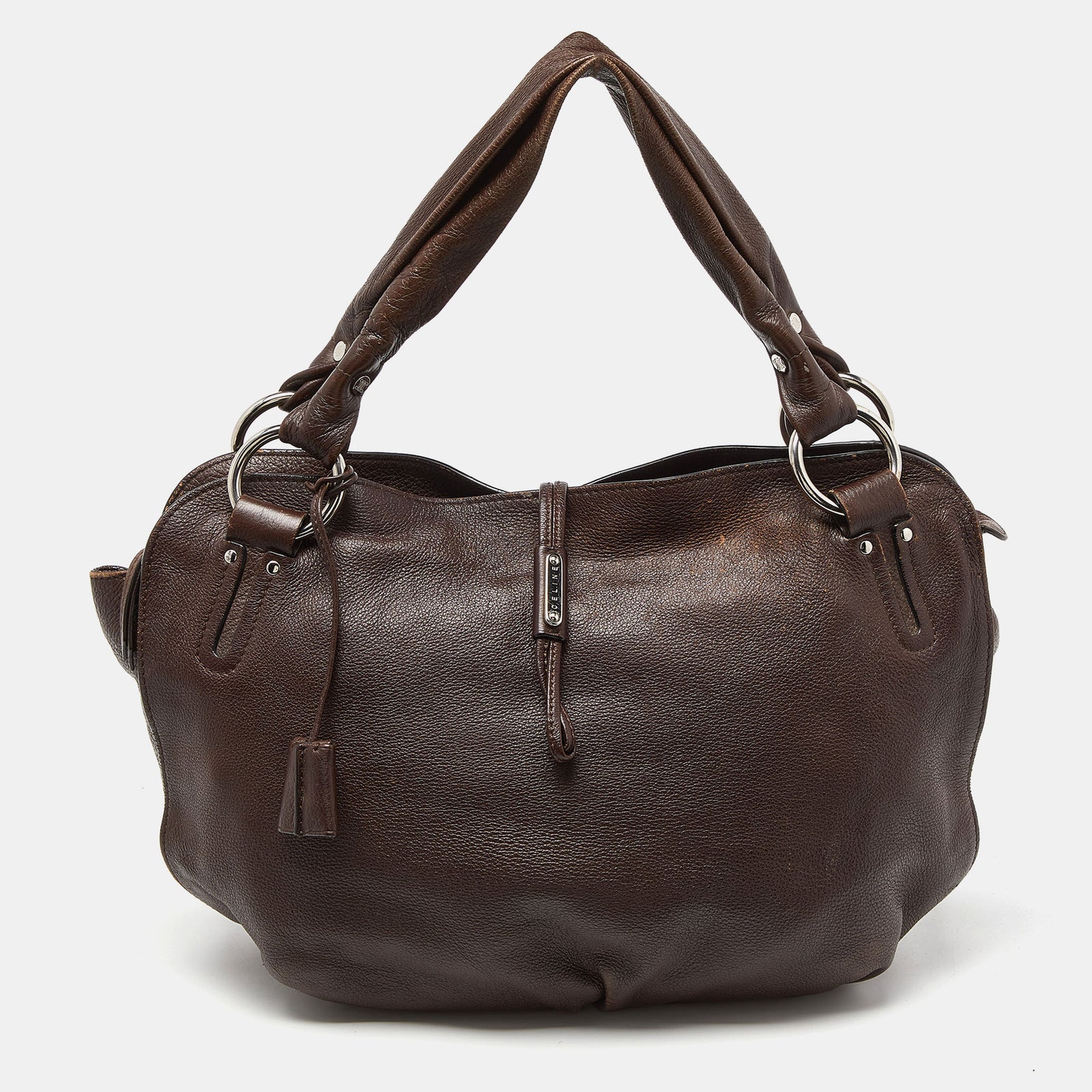 Celine Hobo-Tasche „Bittersweet“ aus dunkelbraunem Leder