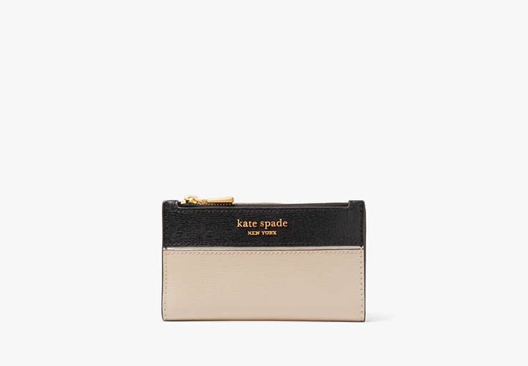 Kate Spade New York Portefeuille à deux volets mince et petit format à blocs de couleurs Morgan