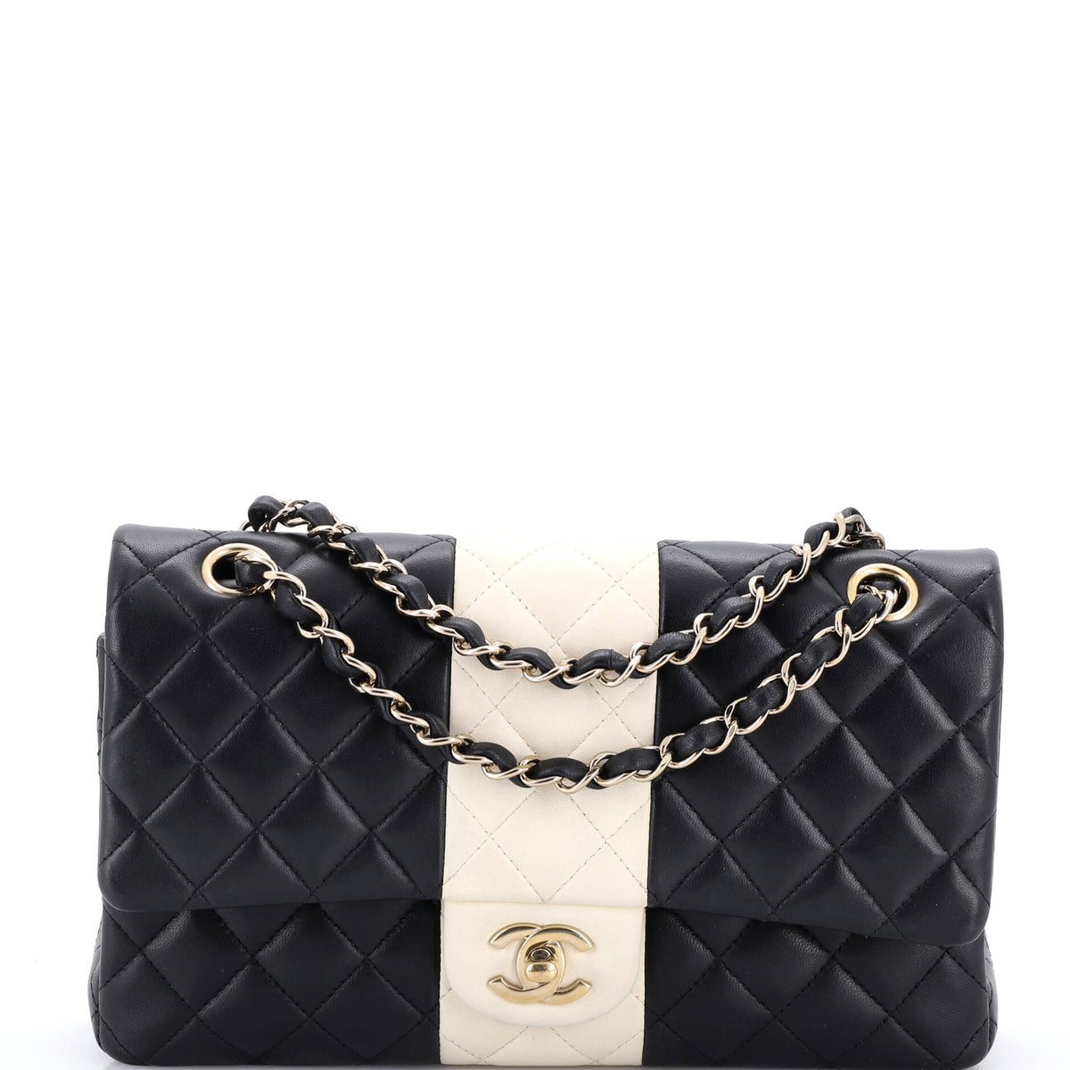Chanel CHANEL Classic Double Flap Bag Bicolor Quilted Lambskin Medium