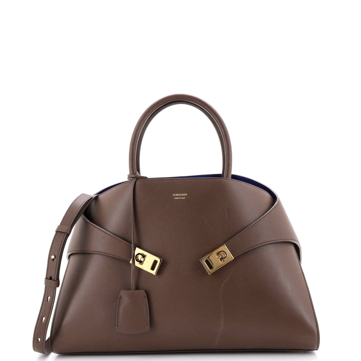 Salvatore Ferragamo Hug Top Handle Bag Leather Large