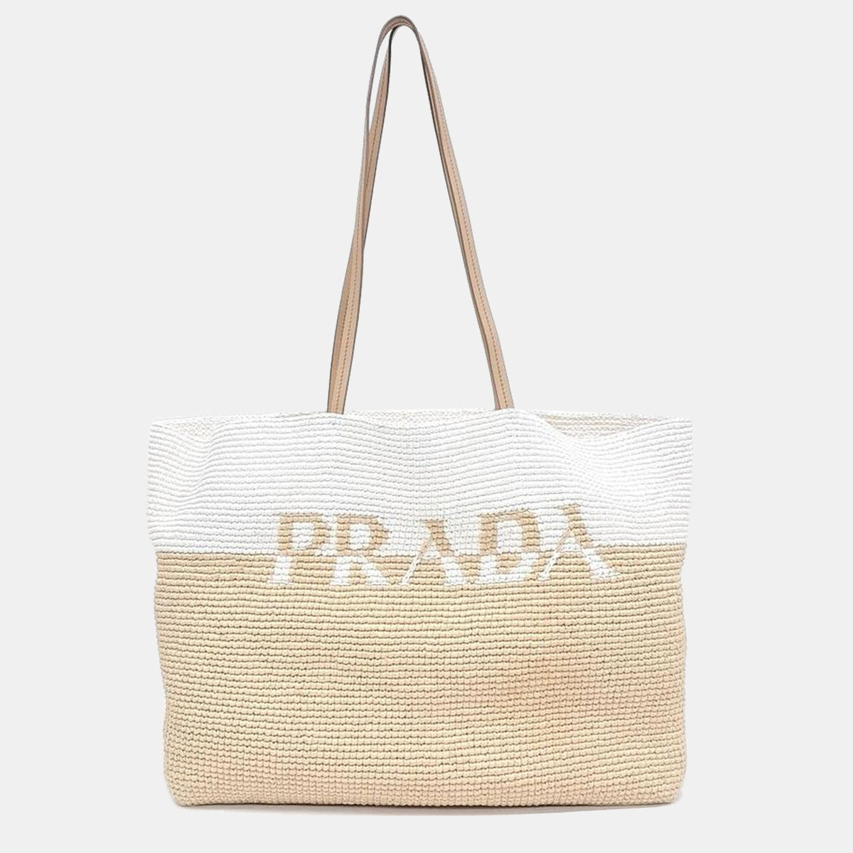 Prada raffia shoulder bag