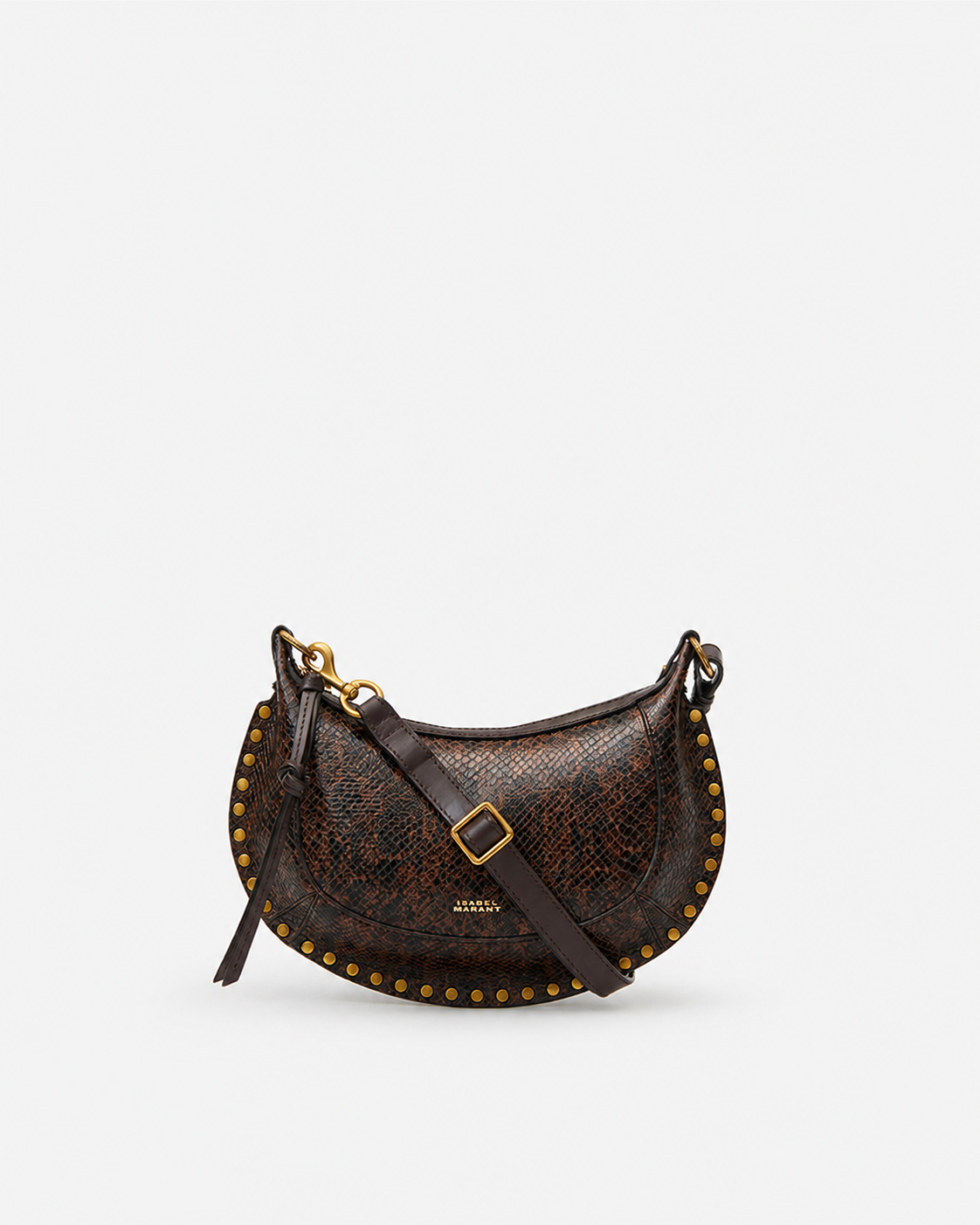 Isabel Marant Isabel Marant Oskan Moon Bag In Python - effect Grained Leather - - Mocha - Isabel Marant