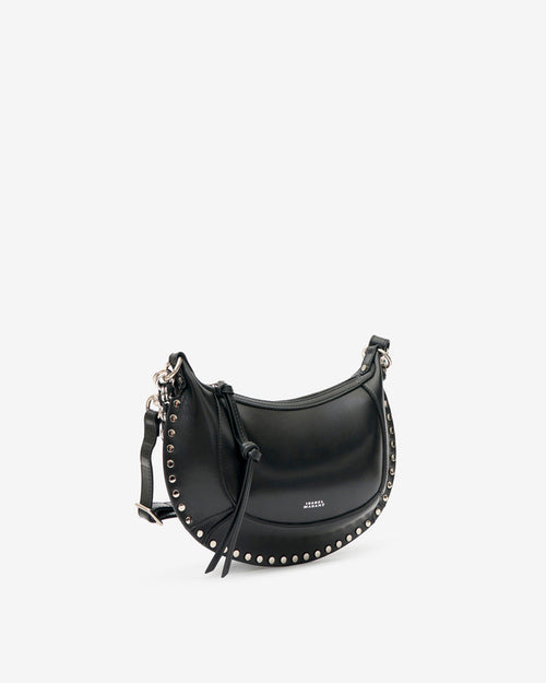 Isabel Marant Oskan Moon Bag In Grained Leather - - Black And Silver - Isabel Marant