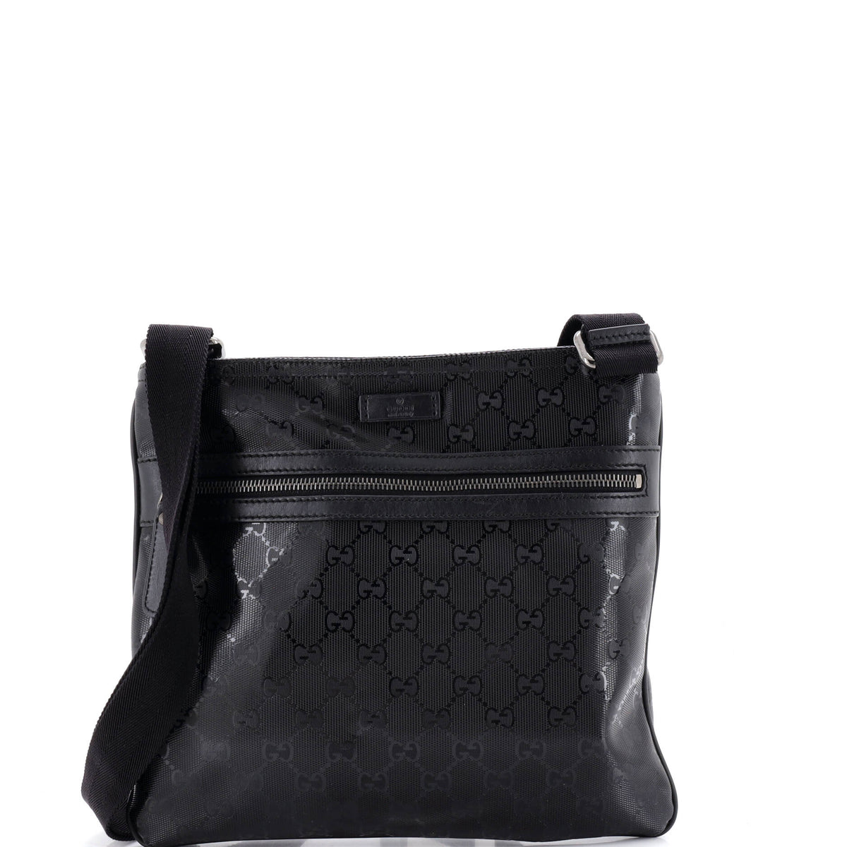 Gucci GUCCI Front Zip Flat Messenger Bag GG Imprime Medium