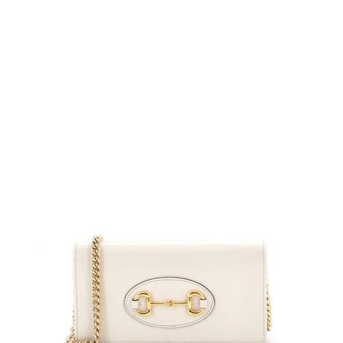 GUCCI Horsebit 1955 Chain Wallet Leather