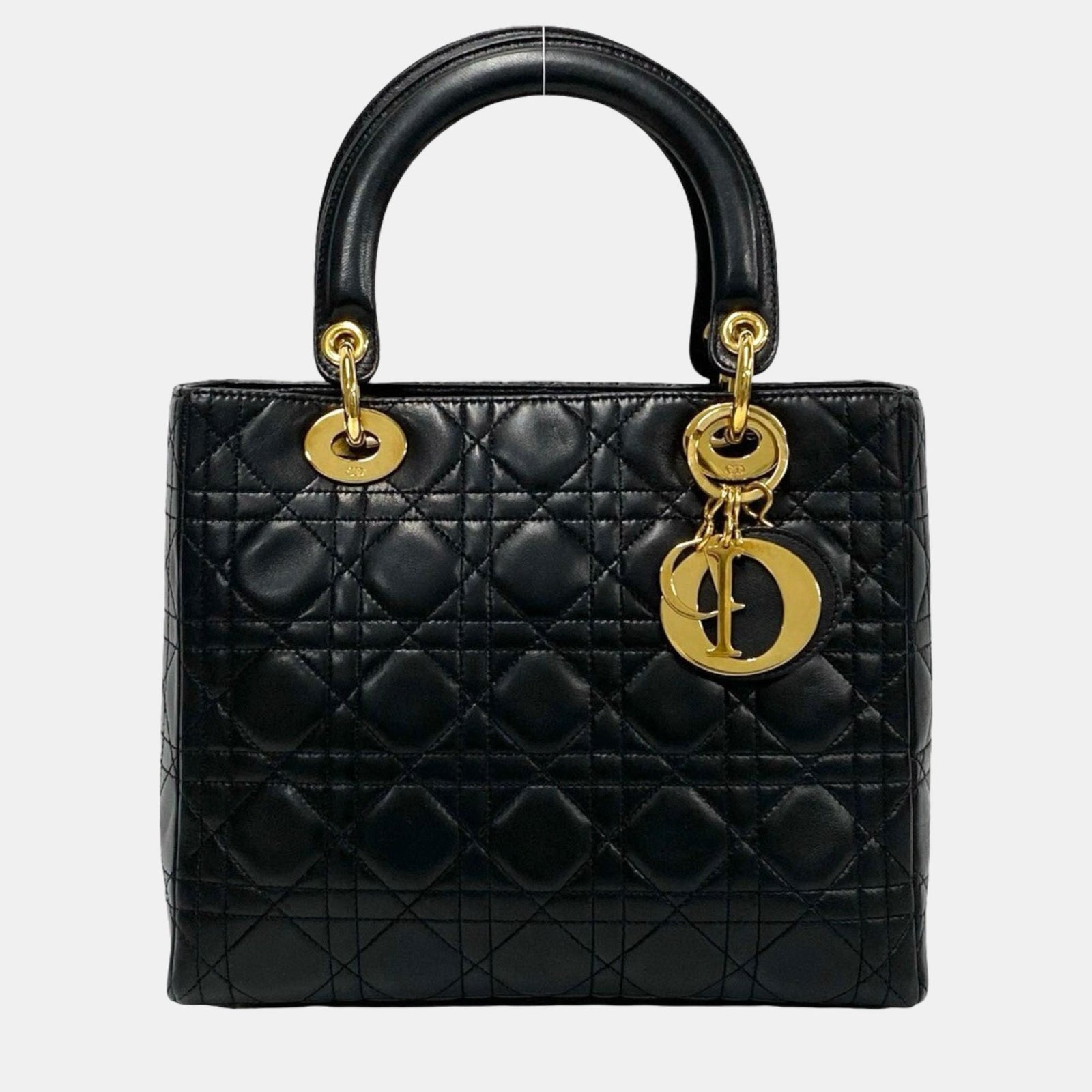 Dior Sac à main en cuir noir de taille moyenne pour femme