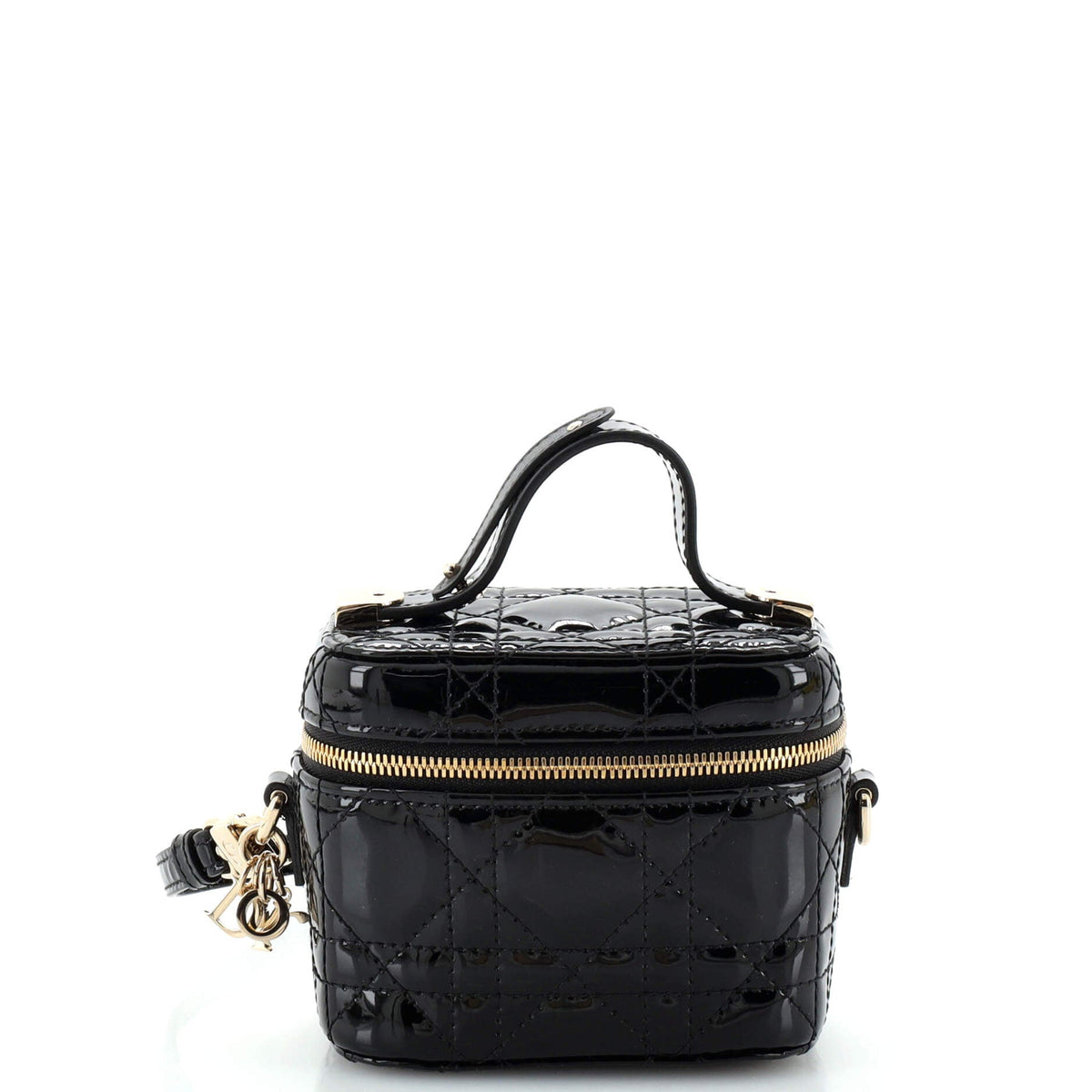 Christian Dior Lady Dior Vanity Case Cannage Quilt Patent Micro