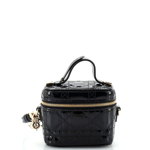 Lady Dior Vanity Case Cannage Quilt Patent Micro