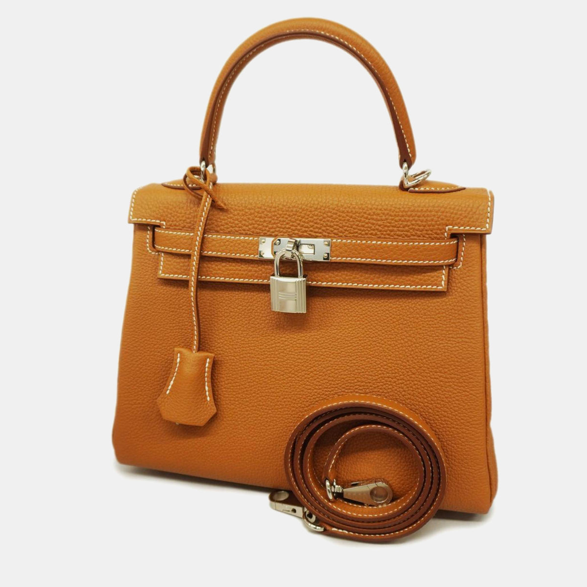 Hermès gold Togo Kelly stamp handbag