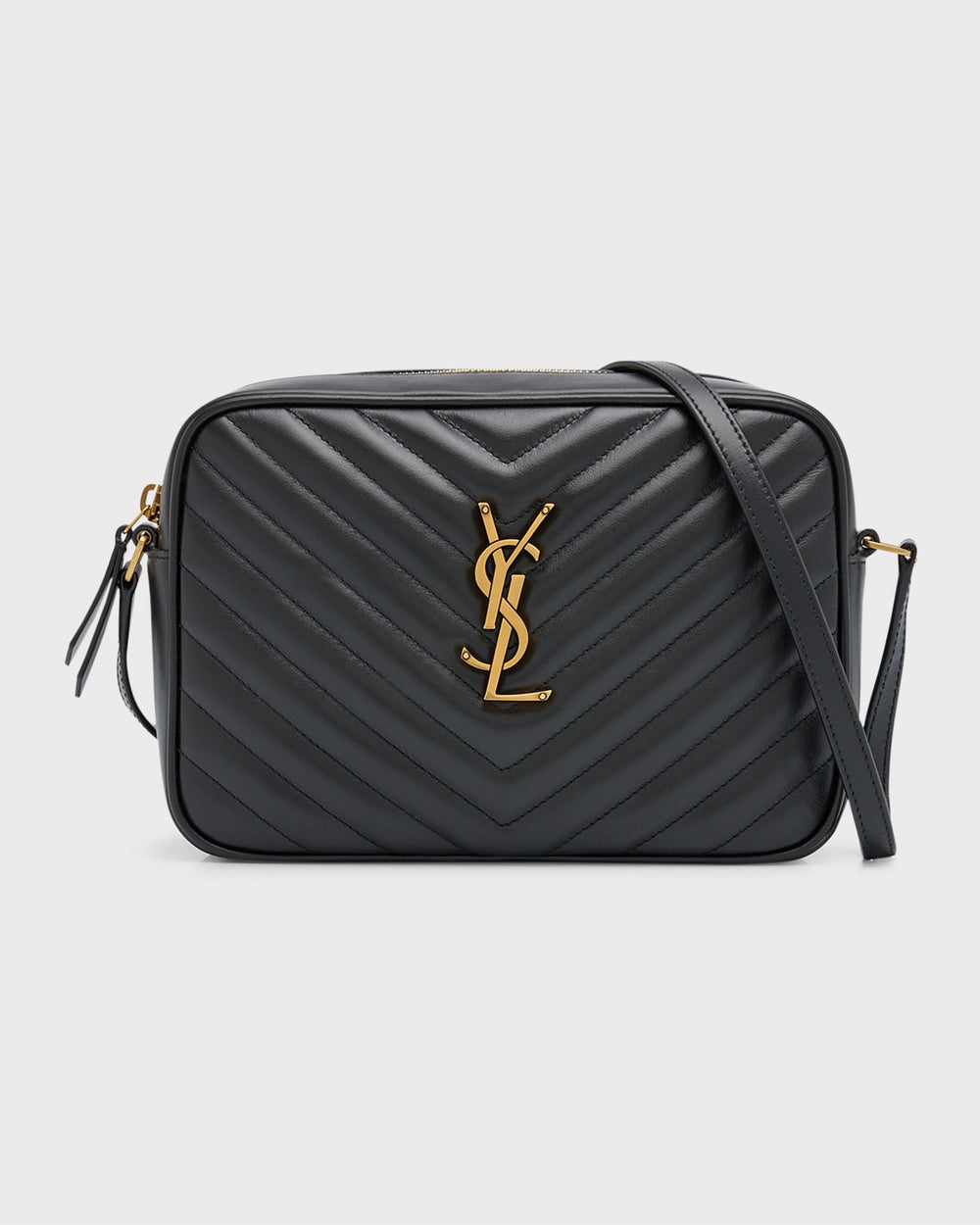 Lou Medium YSL Camera Bag with Pocket in Quilted Leather