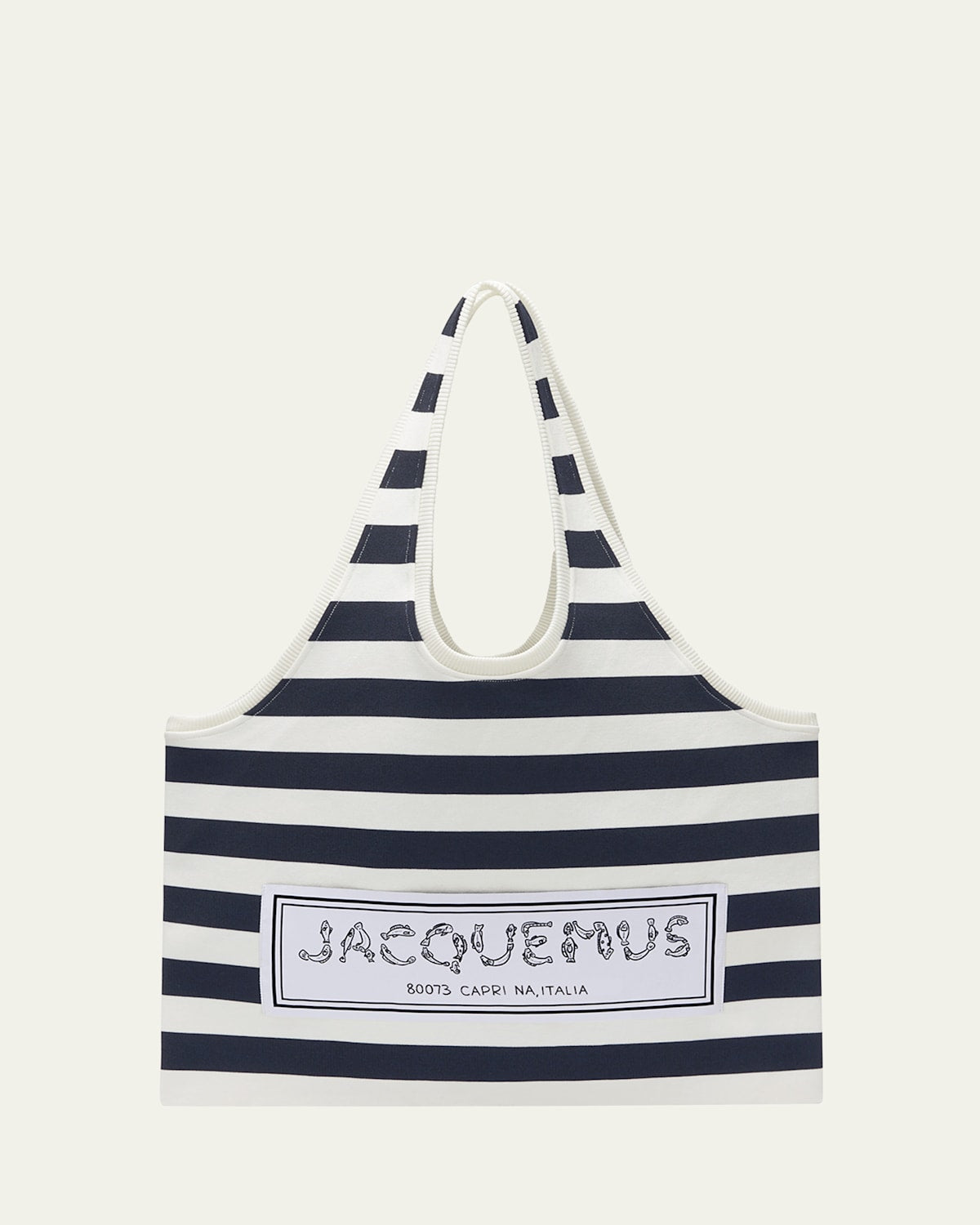 Jacquemus Le Marcel Striped Canvas Tote Bag