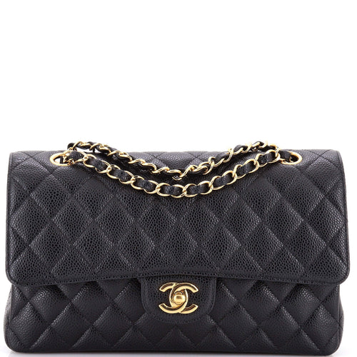 CHANEL Classic Double Flap Bag Quilted Caviar Medium