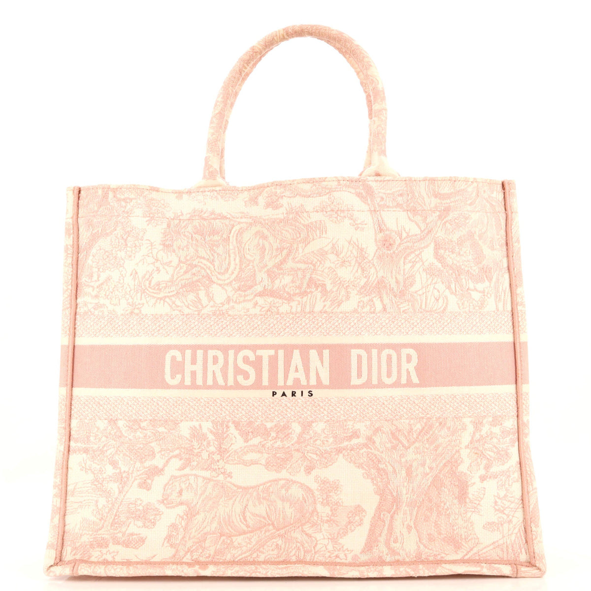 Christian Dior Book Tote Embroidered Canvas Large