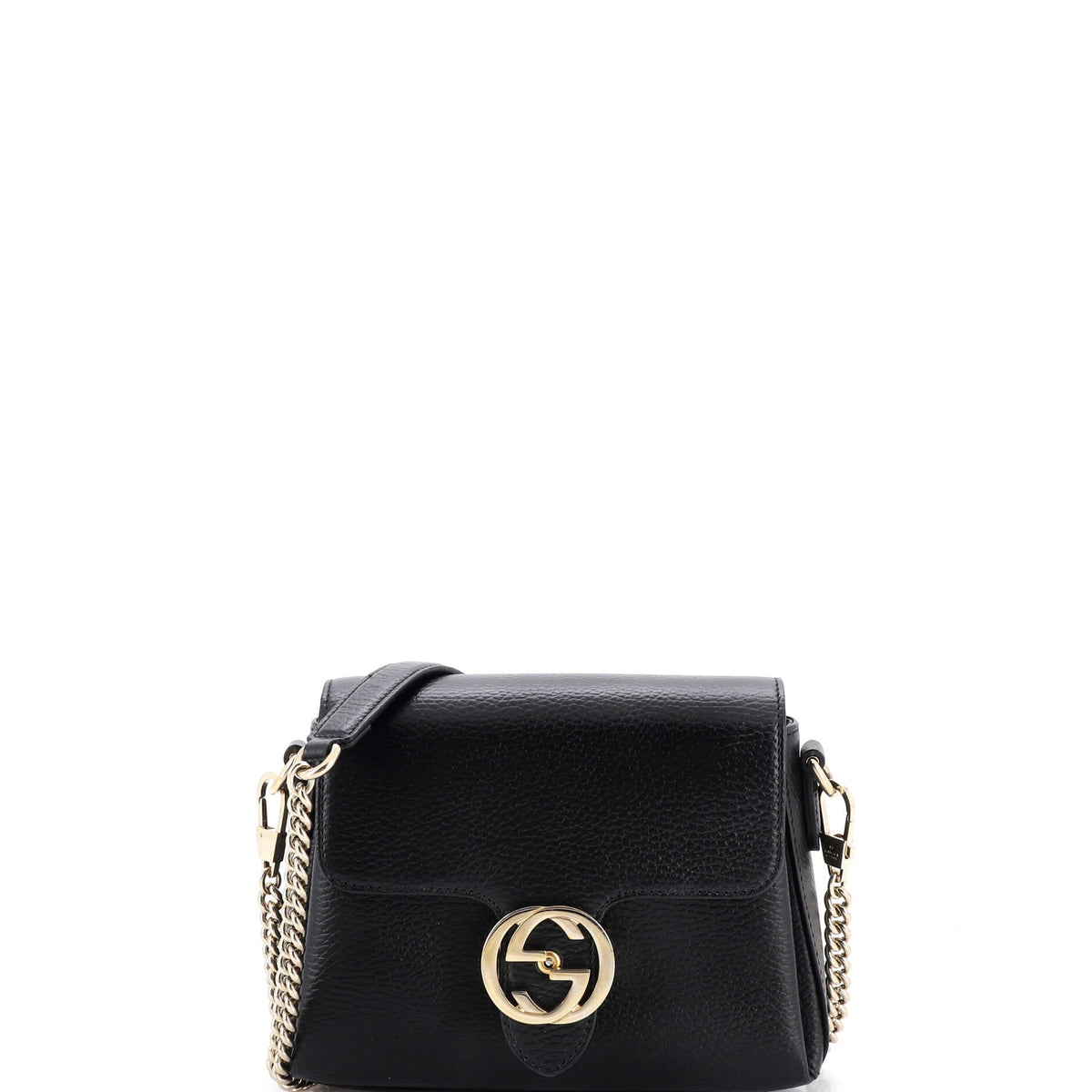 Gucci GUCCI Interlocking Chain Crossbody Bag Leather Small